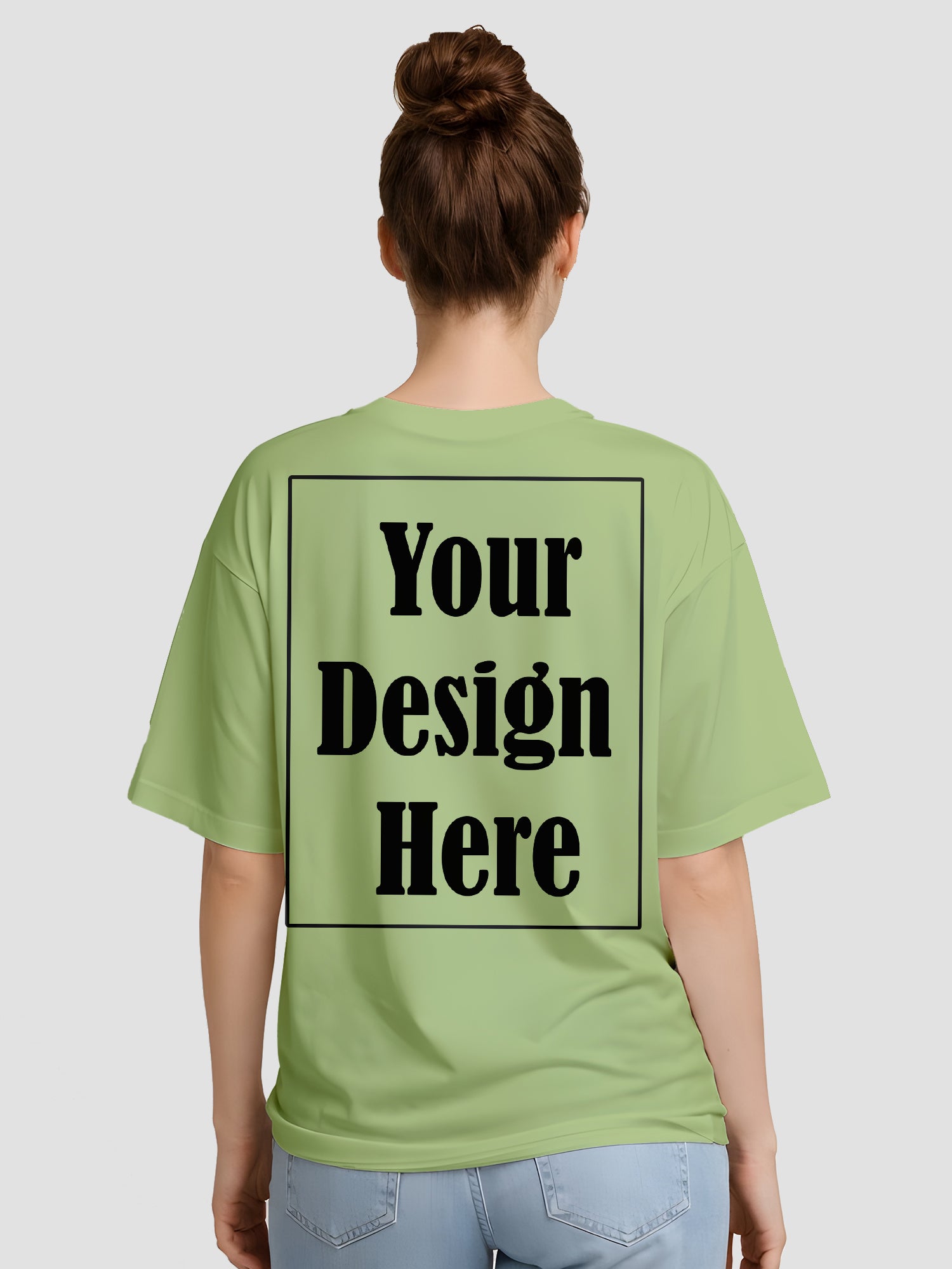 Women Oversized Custom T Shirt Front Back Print Personalised Tee