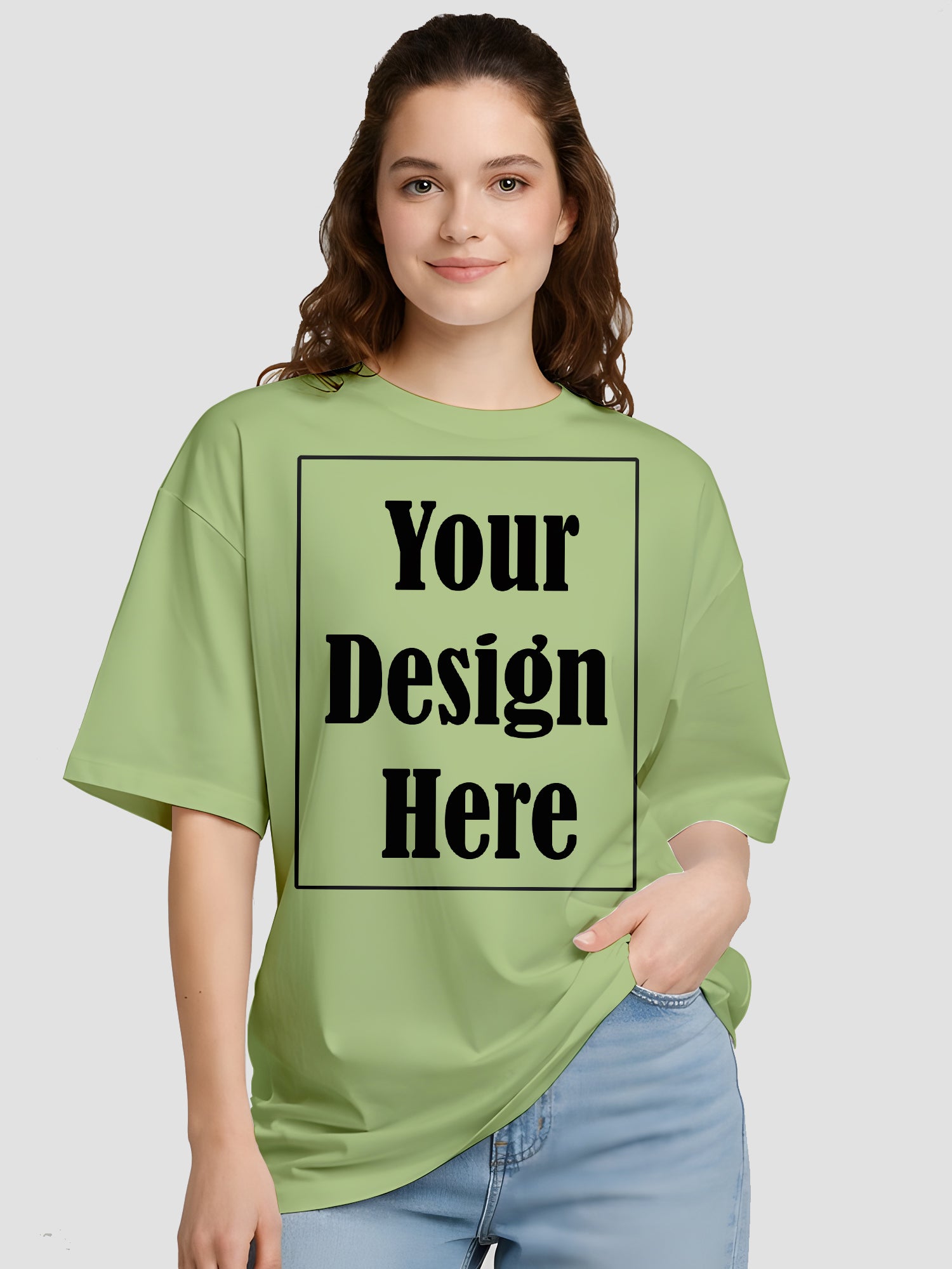 Women Oversized Custom T Shirt Front Back Print Personalised Tee
