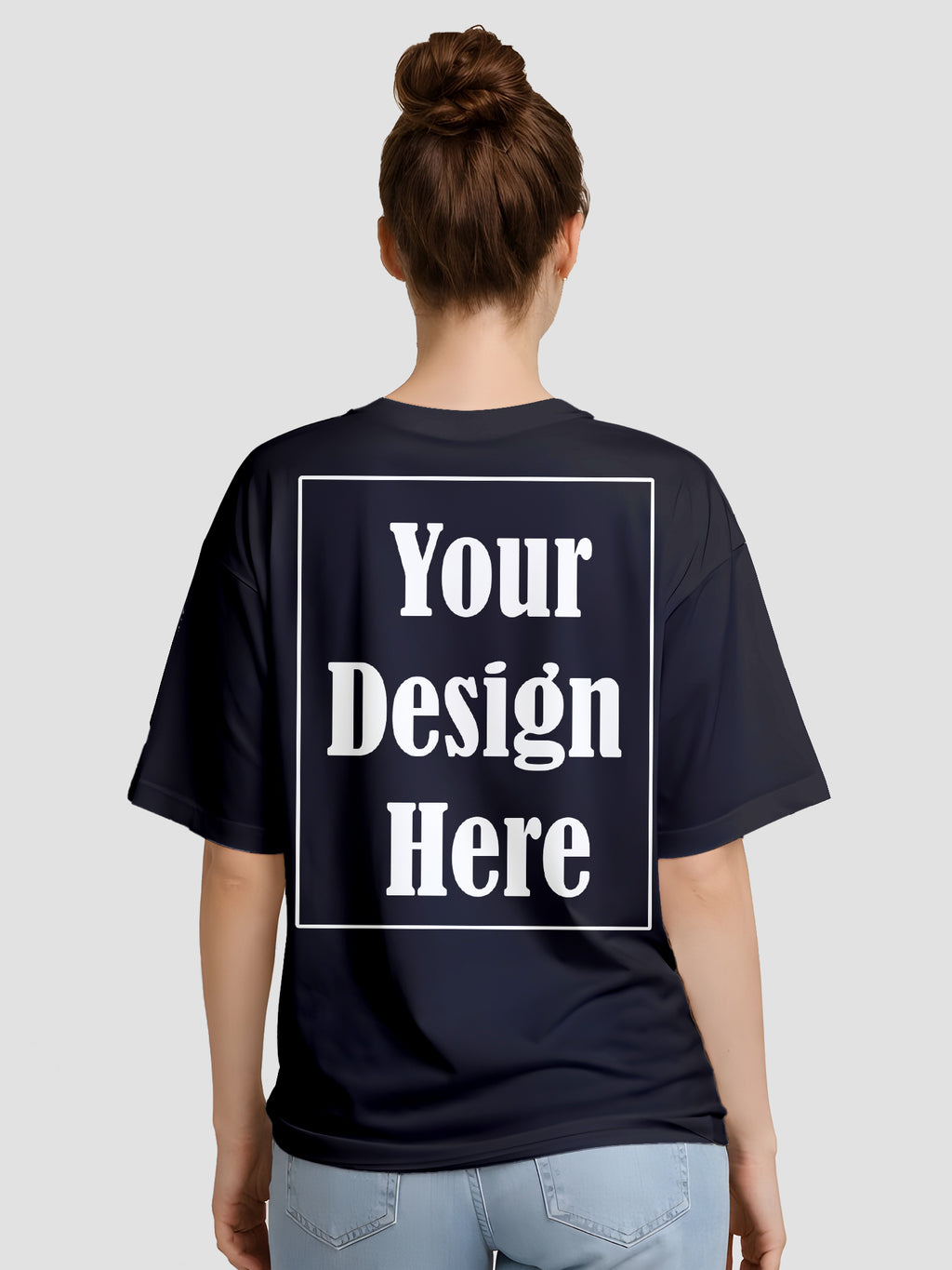Women Oversized Custom T Shirt Front Back Print Personalised Tee