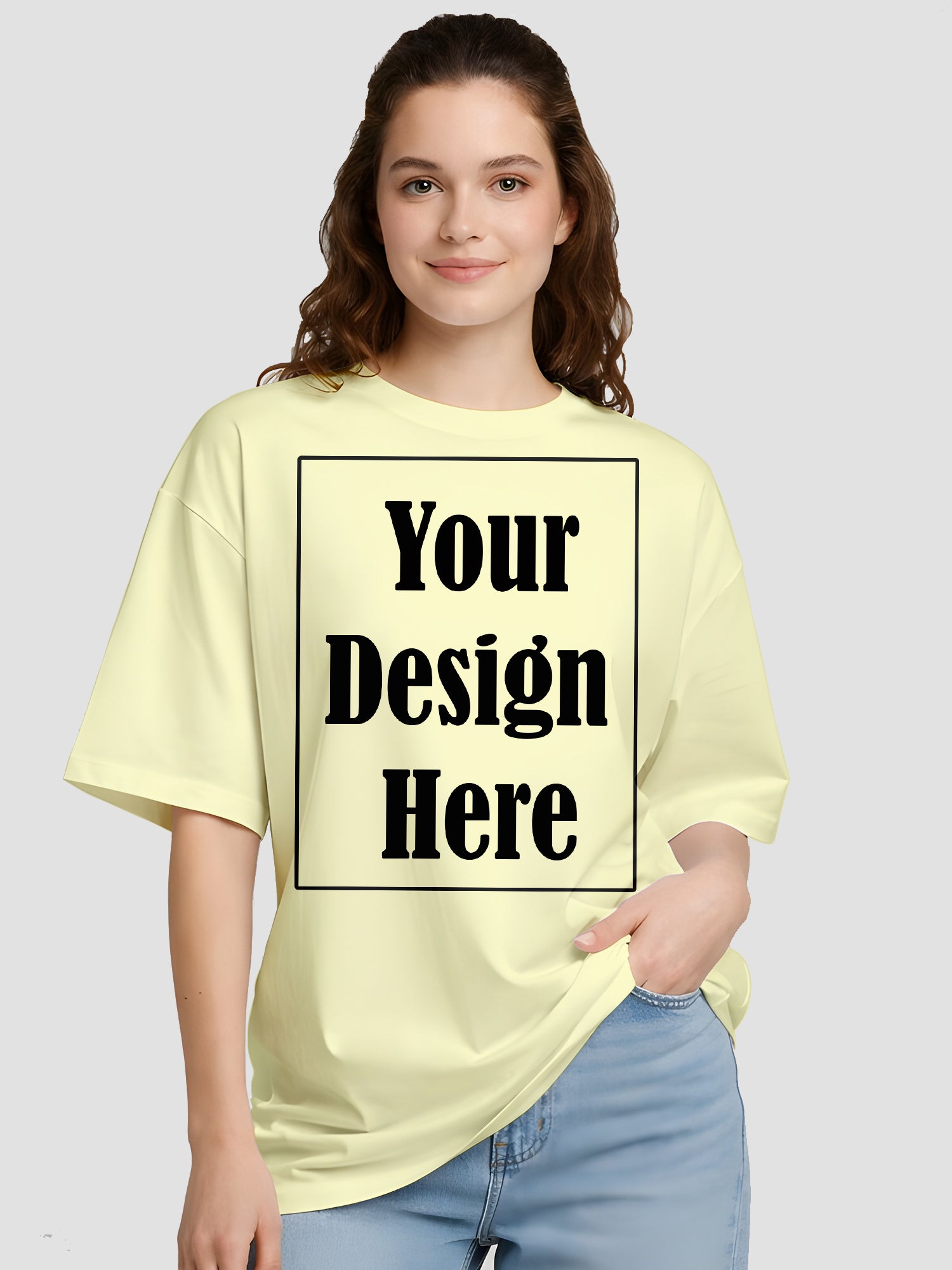 Women Oversized Custom T Shirt Front Back Print Personalised Tee