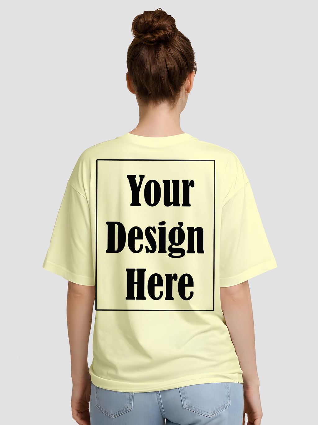 Women Oversized Custom T Shirt Front Back Print Personalised Tee
