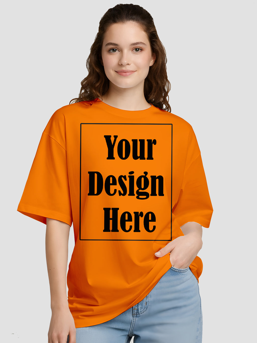 Women Oversized Custom T Shirt Front Back Print Personalised Tee