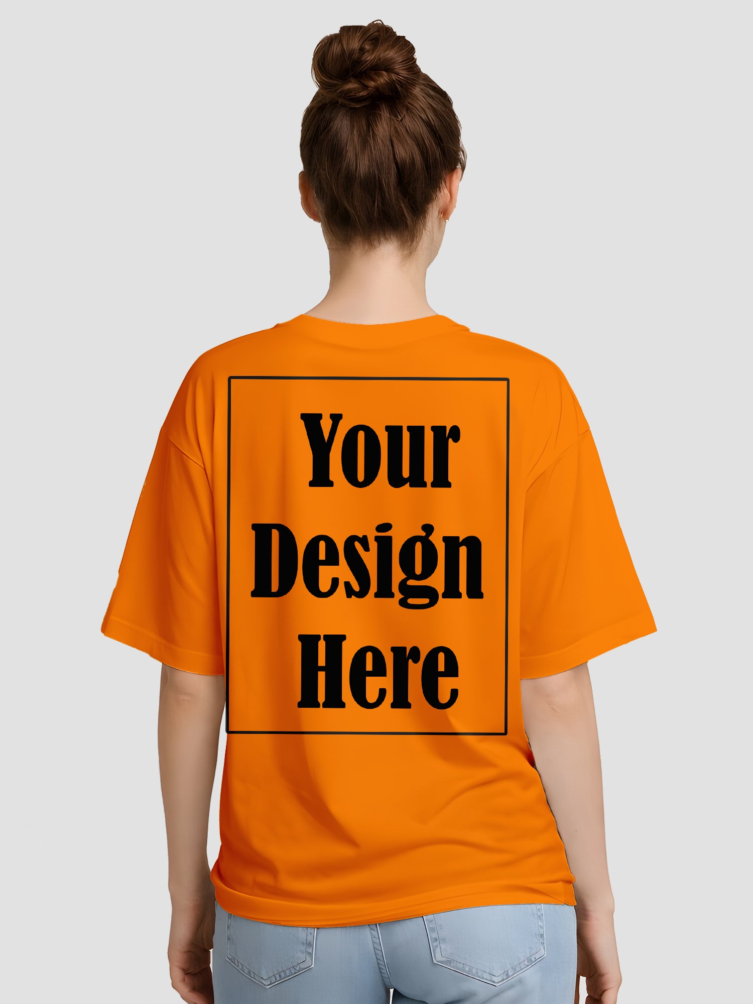 Women Oversized Custom T Shirt Front Back Print Personalised Tee