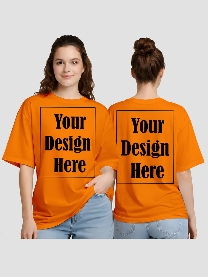 Women Oversized Custom T Shirt Front Back Print Personalised Tee