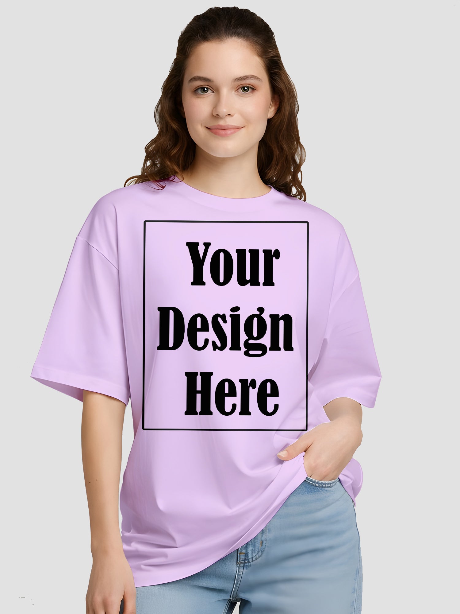 Women Oversized Custom T Shirt Front Back Print Personalised Tee