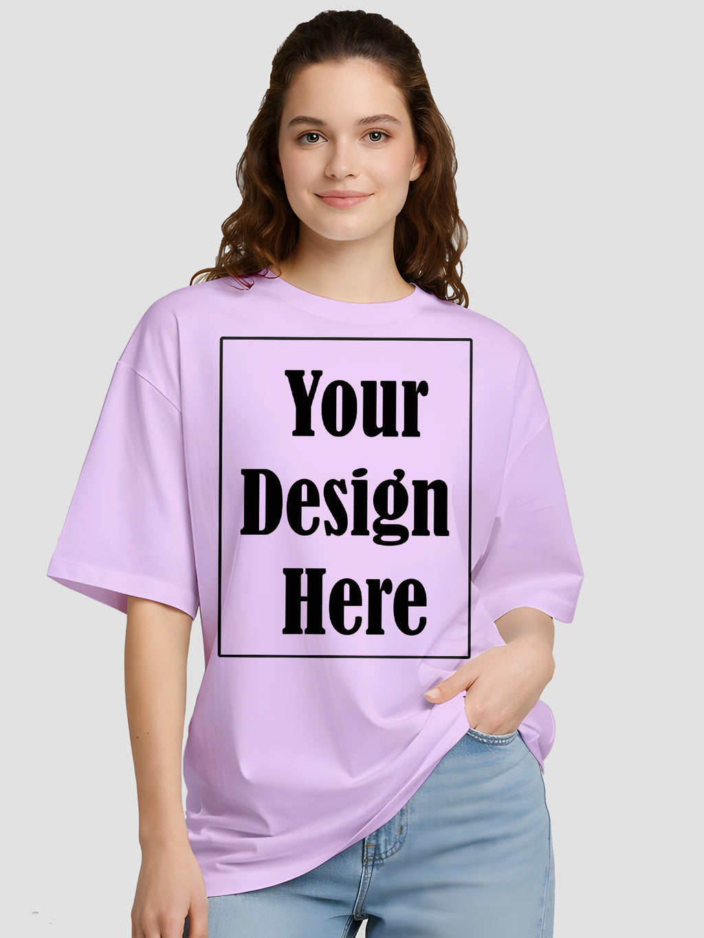 Women Oversized Custom T Shirt Front Back Print Personalised Tee