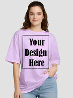 Women Oversized Custom T Shirt Front Back Print Personalised Tee