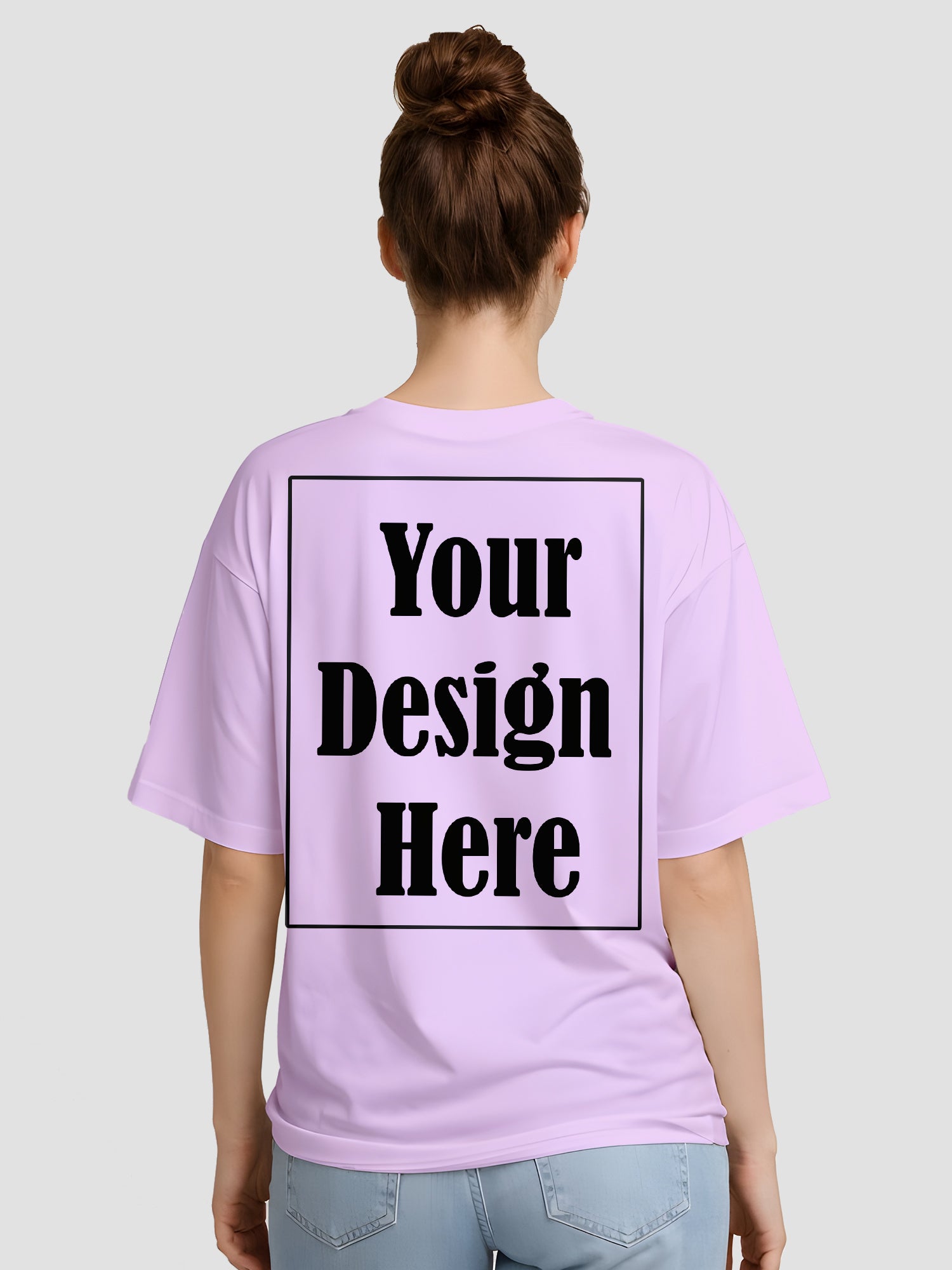Women-Oversized-Custom-T-Shirt-Front-Back-Print-Personalised-Tee-CTOW2-Lavender