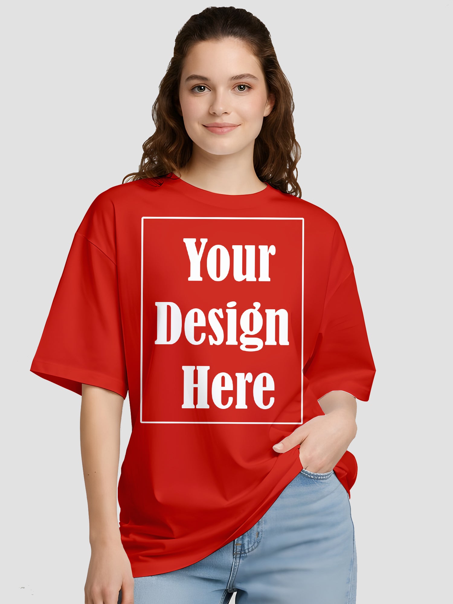 Women Oversized Custom T Shirt Front Back Print Personalised Tee
