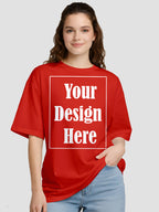 Women Oversized Custom T Shirt Front Back Print Personalised Tee