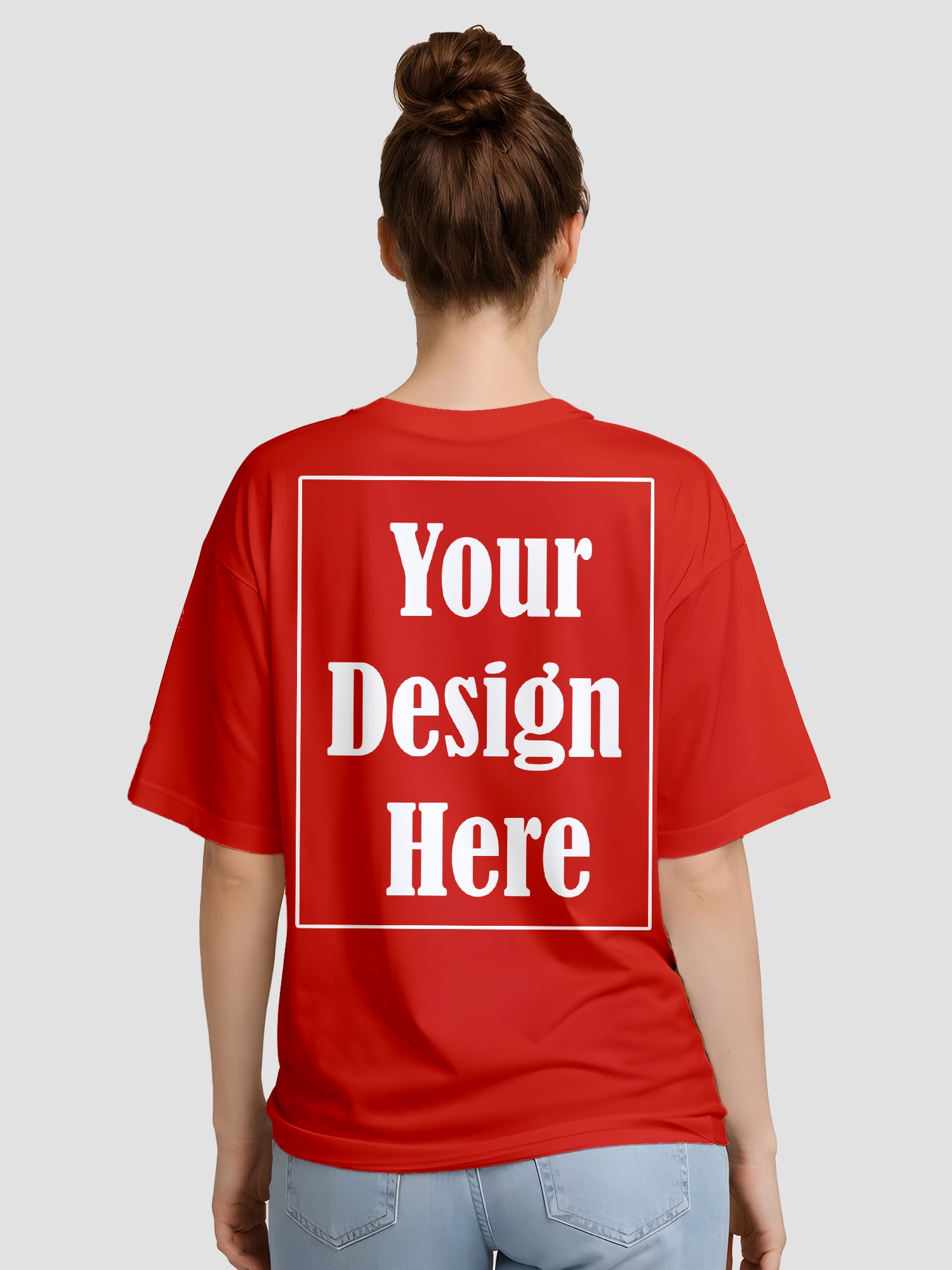 Women Oversized Custom T Shirt Front Back Print Personalised Tee