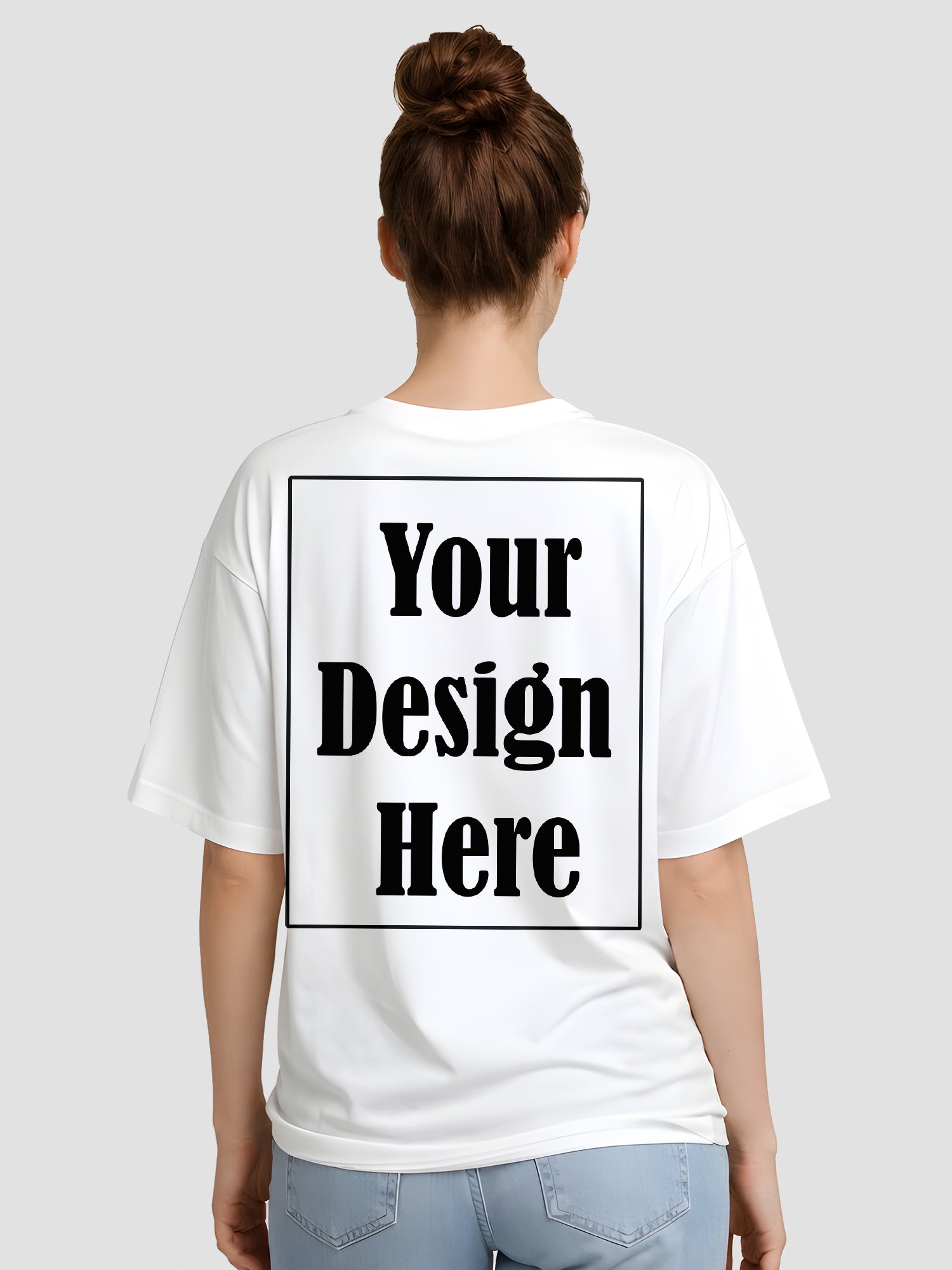 Women Oversized Custom T Shirt Front Back Print Personalised Tee