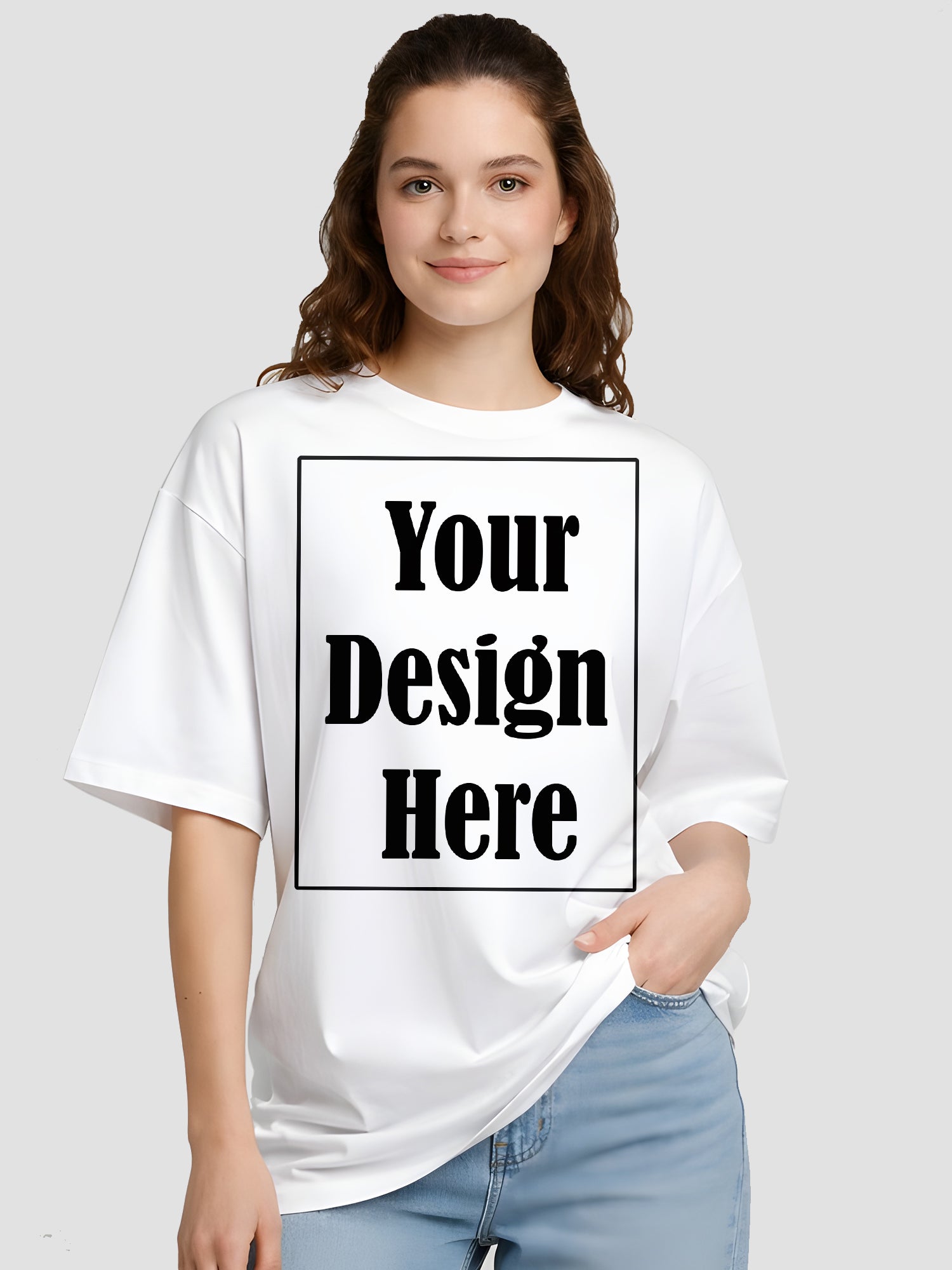 Women Oversized Custom T Shirt Front Back Print Personalised Tee
