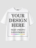 Women Oversized Custom T Shirt Front Back Print Personalised Tee