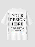 Women Oversized Custom T Shirt Front Back Print Personalised Tee