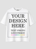 Women Oversized Custom T Shirt Front Back Print Personalised Tee