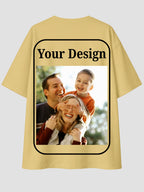 Men Oversized Custom T Shirt Front Back Print Cotton Drop Shoulder Tee