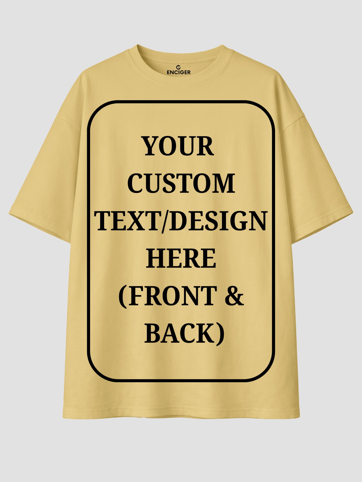 Men Oversized Custom T Shirt Front Back Print Cotton Drop Shoulder Tee