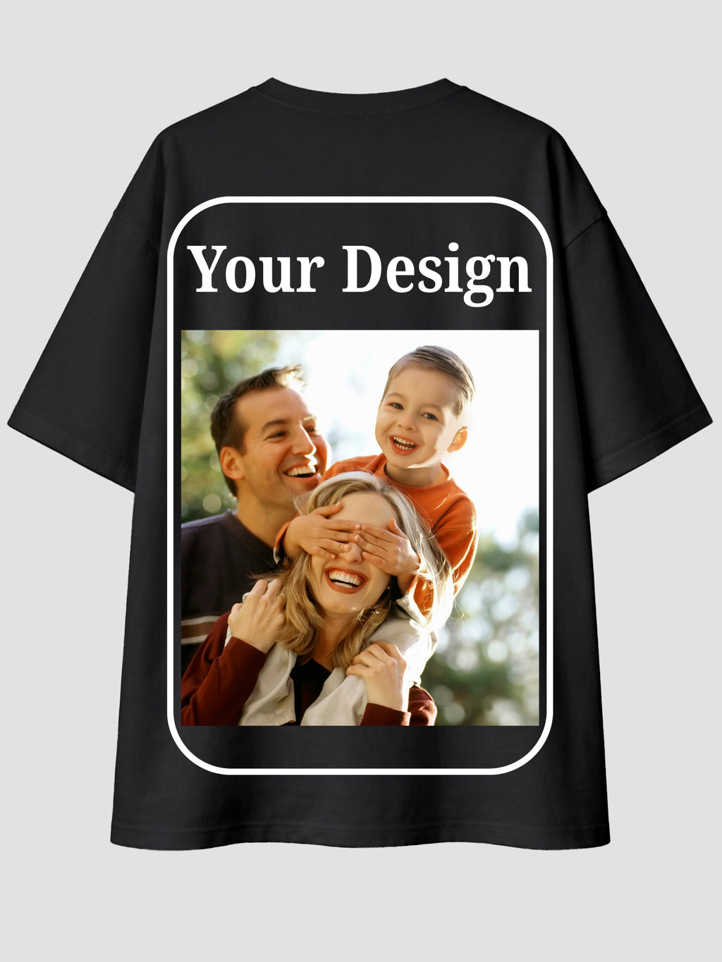 Men Oversized Custom T Shirt Front Back Print Cotton Drop Shoulder Tee