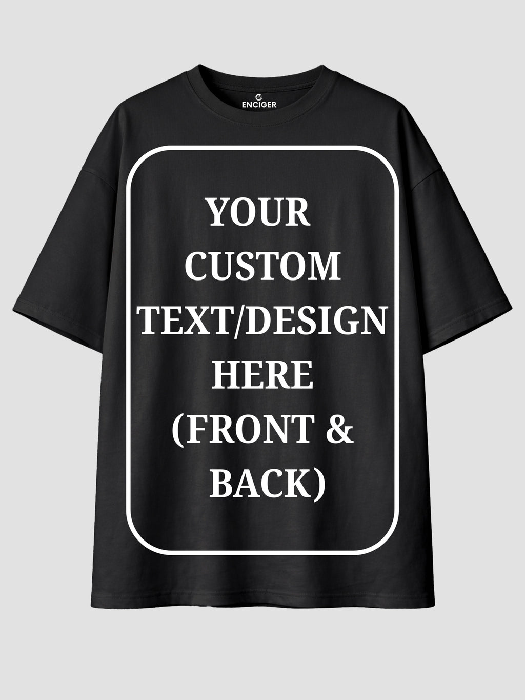 Men Oversized Custom T Shirt Front Back Print Cotton Drop Shoulder Tee