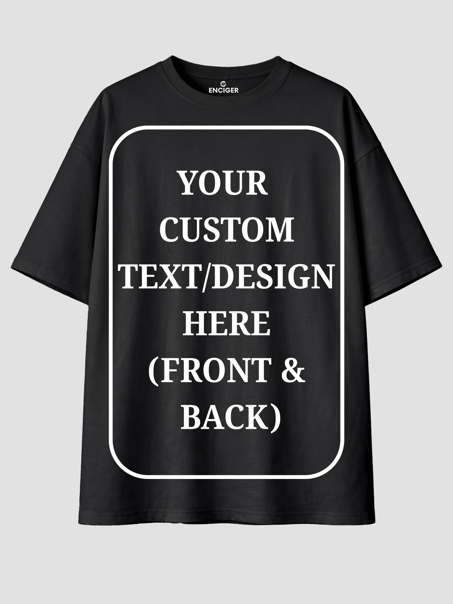 Men Oversized Custom T Shirt Front Back Print Cotton Drop Shoulder Tee