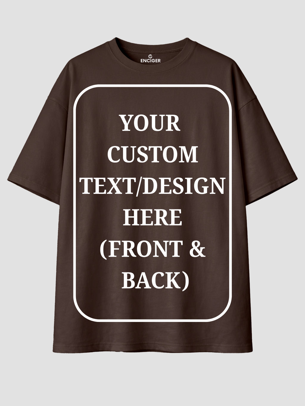 Men Oversized Custom T Shirt Front Back Print Cotton Drop Shoulder Tee