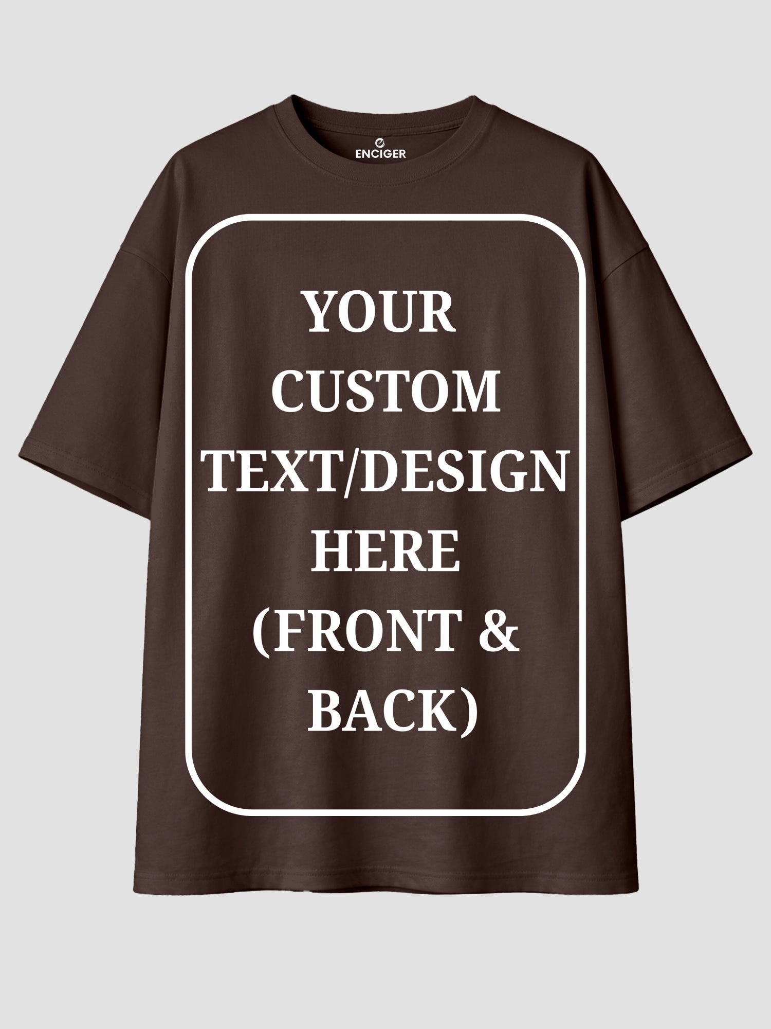Men Oversized Custom T Shirt Front Back Print Cotton Drop Shoulder Tee