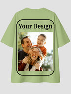 Men Oversized Custom T Shirt Front Back Print Cotton Drop Shoulder Tee