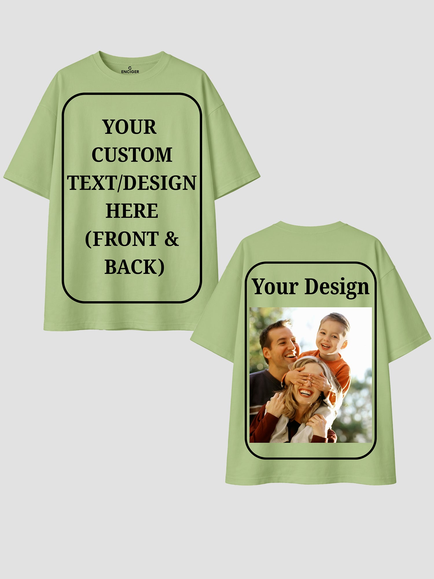 Men Oversized Custom T Shirt Front Back Print Cotton Drop Shoulder Tee