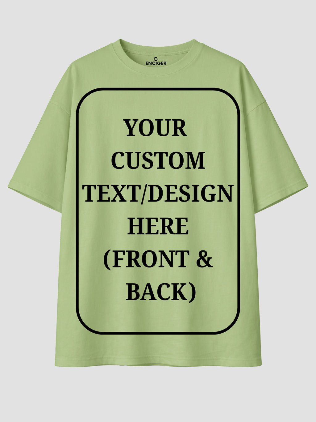 Men Oversized Custom T Shirt Front Back Print Cotton Drop Shoulder Tee