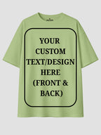 Men Oversized Custom T Shirt Front Back Print Cotton Drop Shoulder Tee