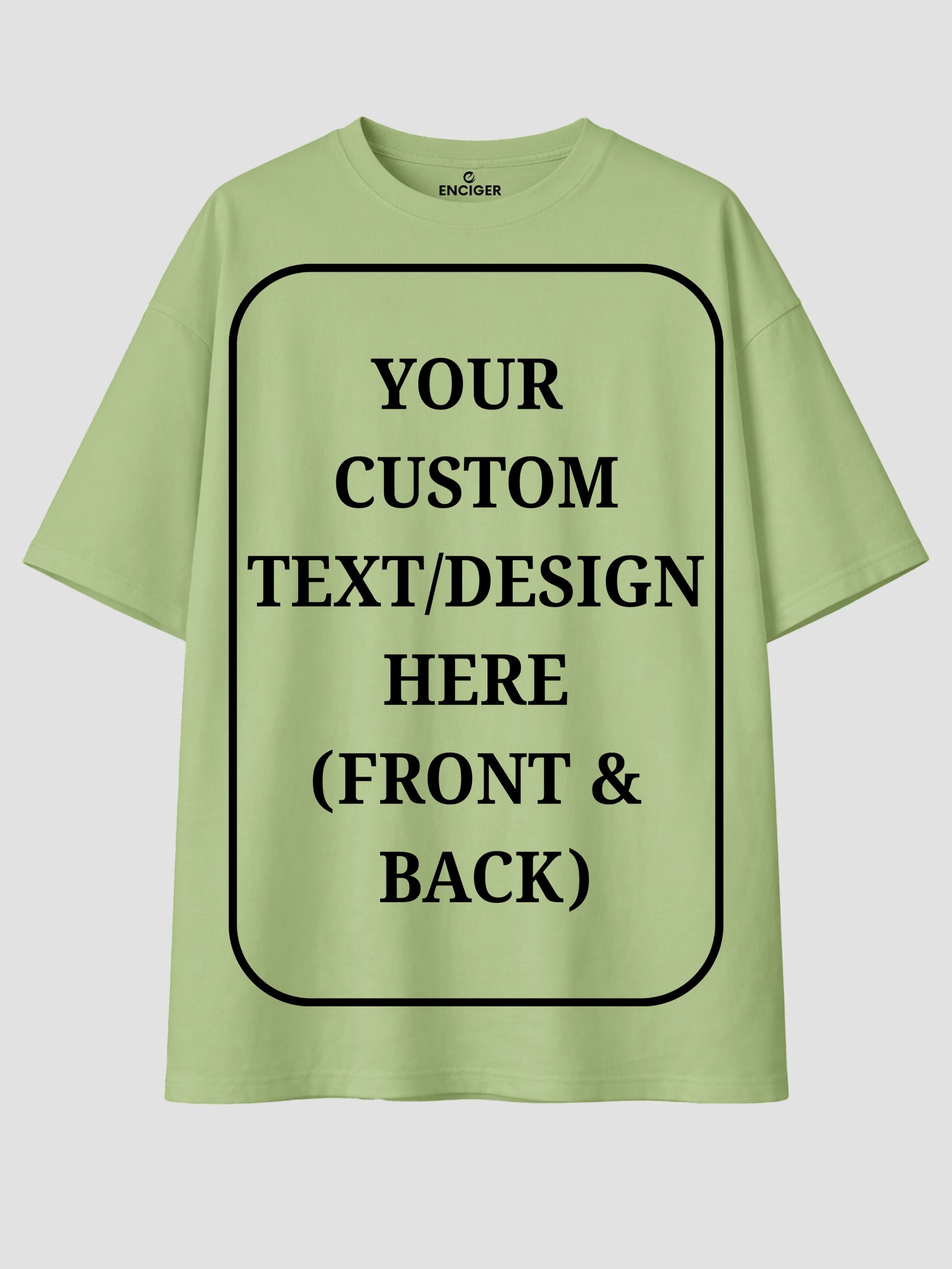 Men Oversized Custom T Shirt Front Back Print Cotton Drop Shoulder Tee