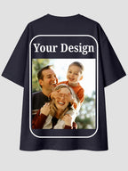 Men Oversized Custom T Shirt Front Back Print Cotton Drop Shoulder Tee