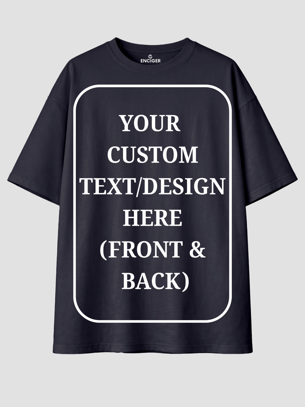 Men Oversized Custom T Shirt Front Back Print Cotton Drop Shoulder Tee