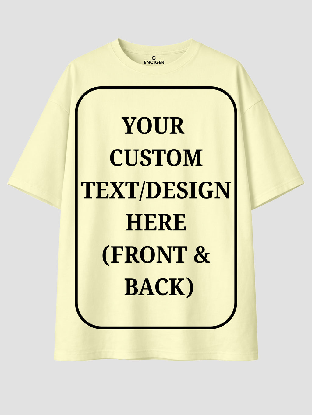 Men Oversized Custom T Shirt Front Back Print Cotton Drop Shoulder Tee