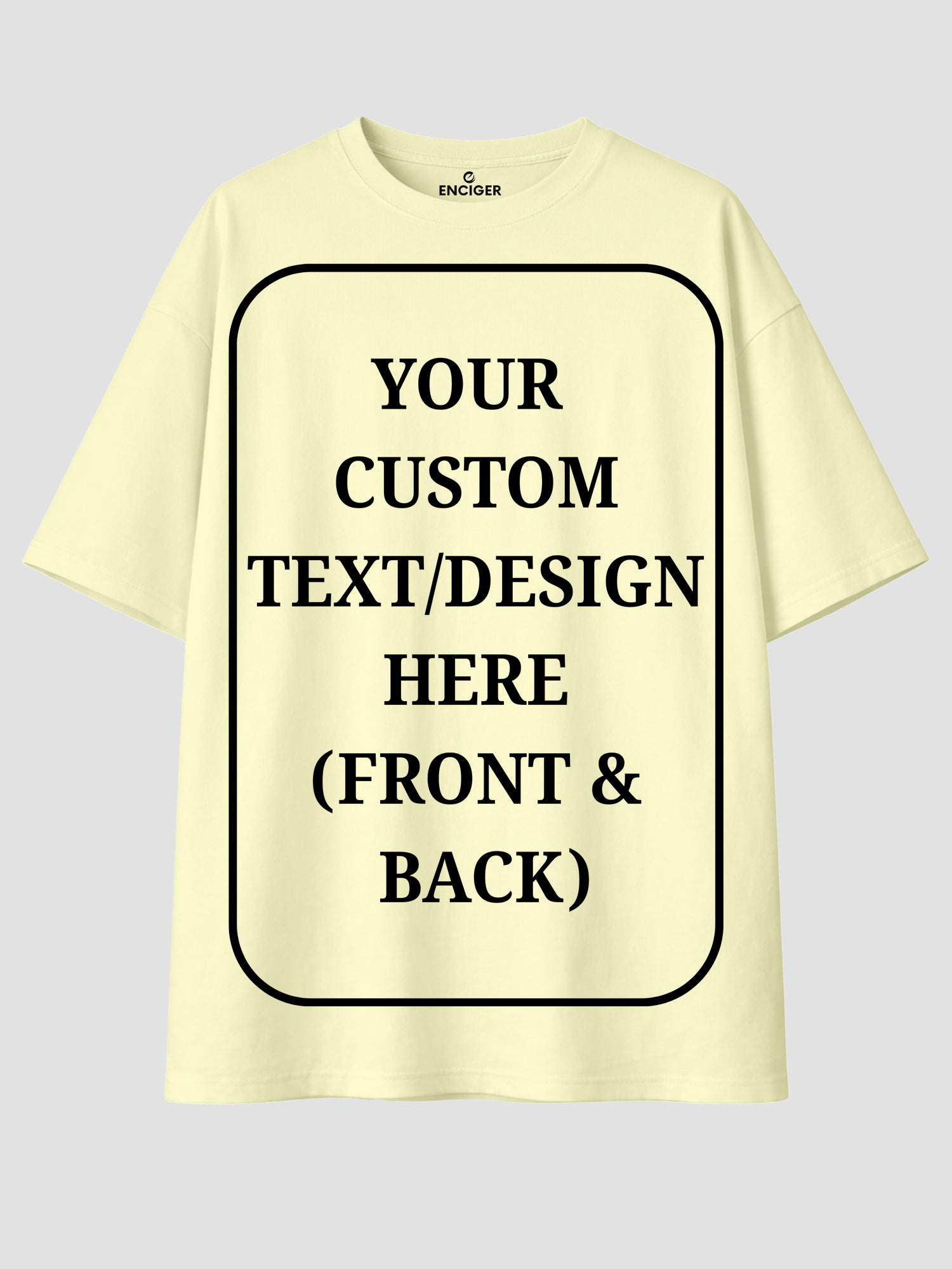 Men Oversized Custom T Shirt Front Back Print Cotton Drop Shoulder Tee