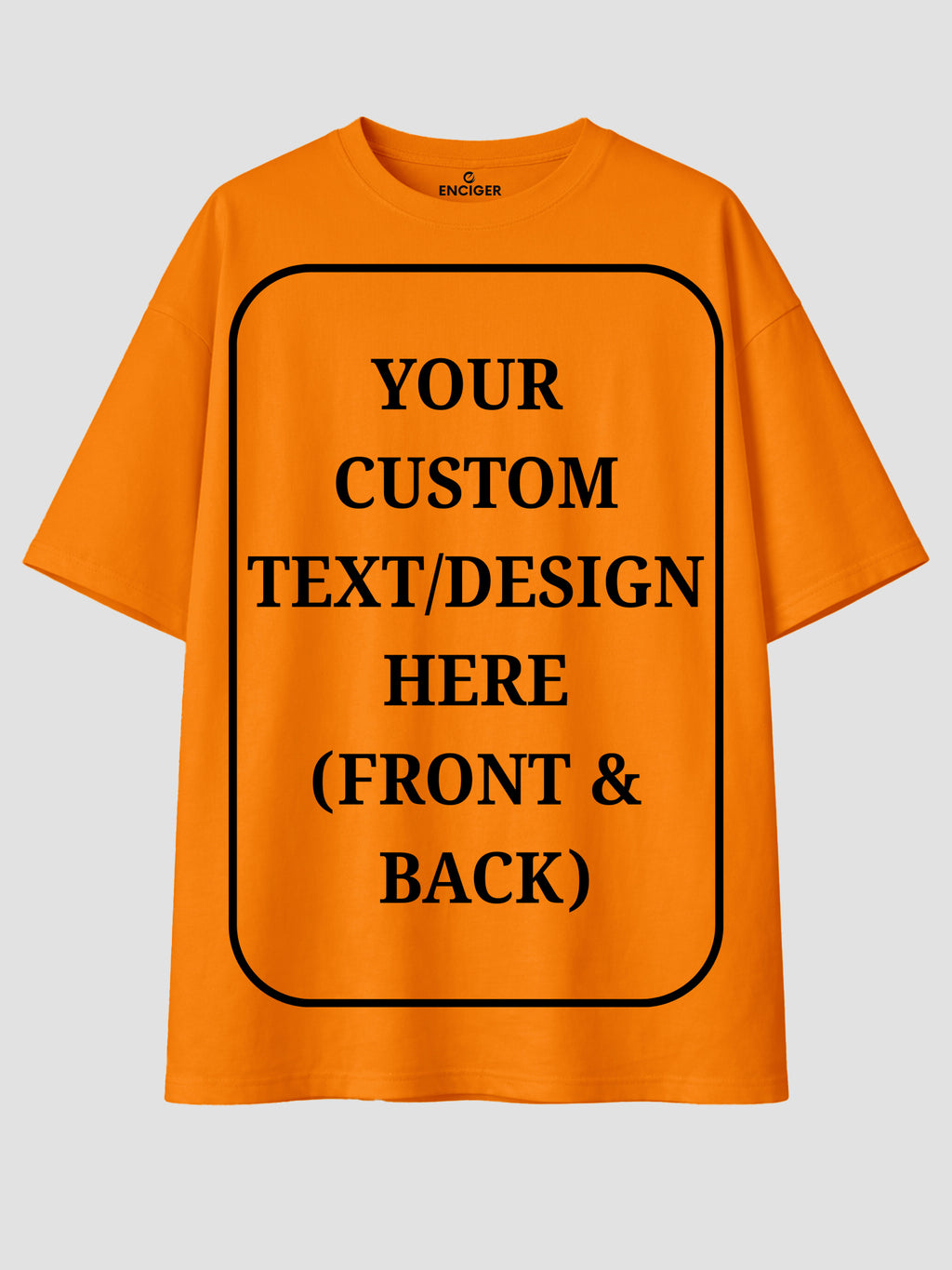 Men Oversized Custom T Shirt Front Back Print Cotton Drop Shoulder Tee