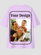 Men Oversized Custom T Shirt Front Back Print Cotton Drop Shoulder Tee