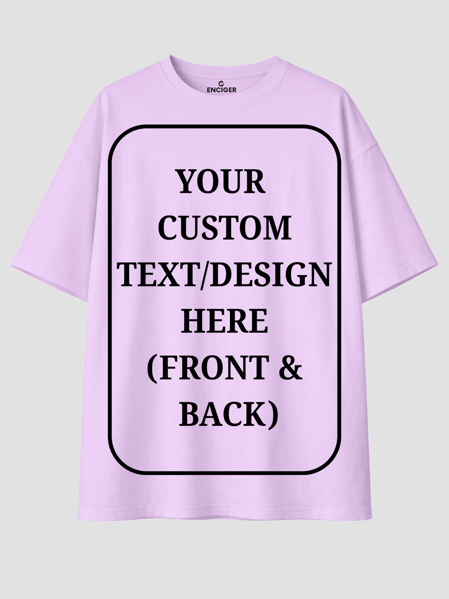 Men Oversized Custom T Shirt Front Back Print Cotton Drop Shoulder Tee