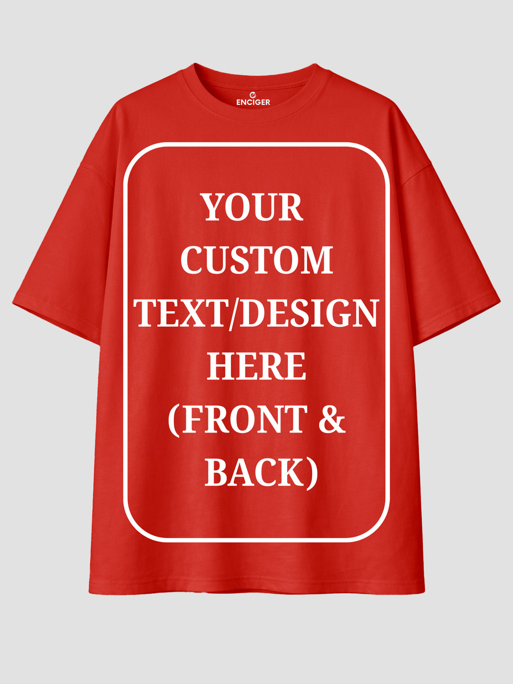Men Oversized Custom T Shirt Front Back Print Cotton Drop Shoulder Tee