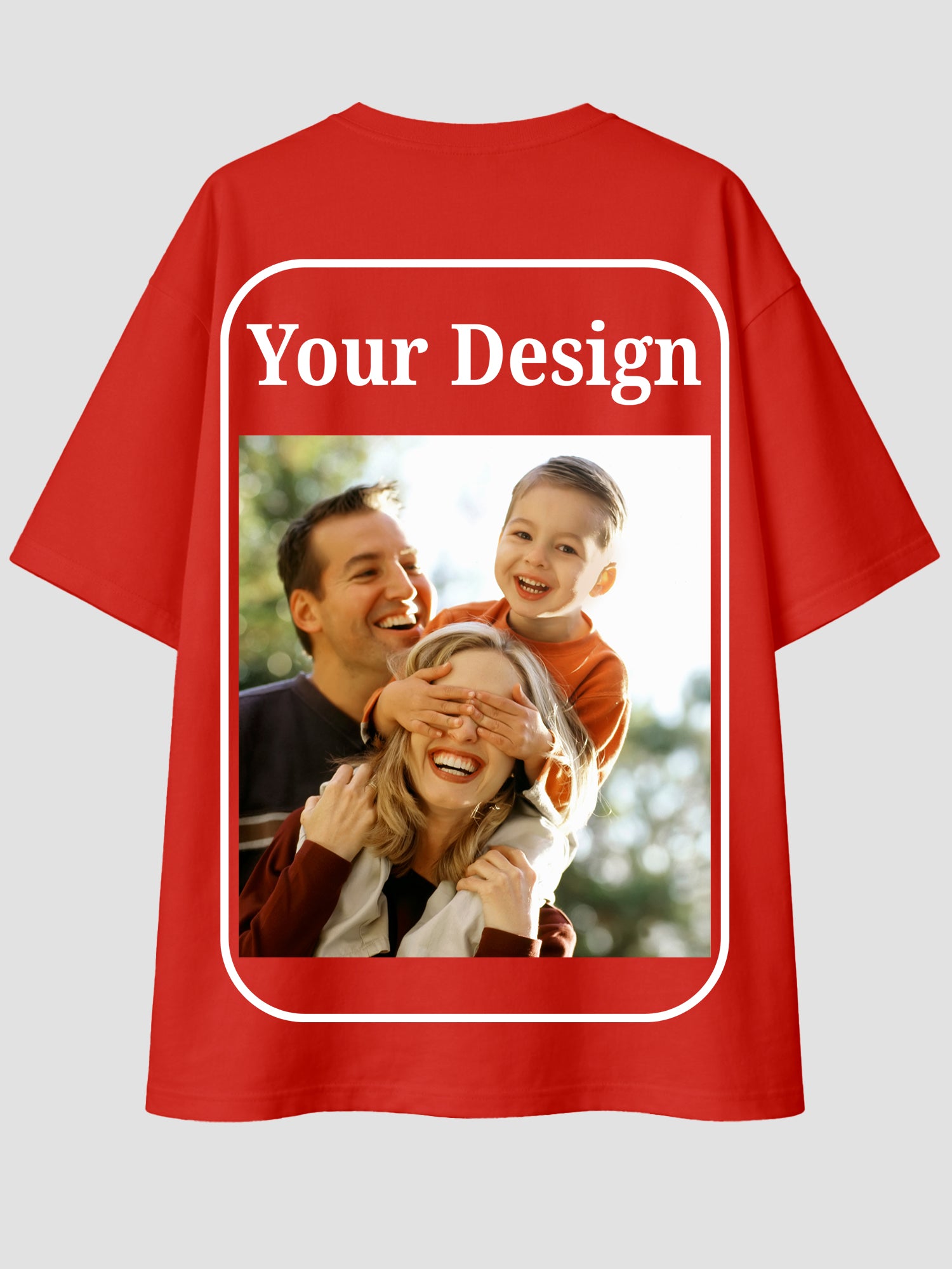 Men Oversized Custom T Shirt Front Back Print Cotton Drop Shoulder Tee