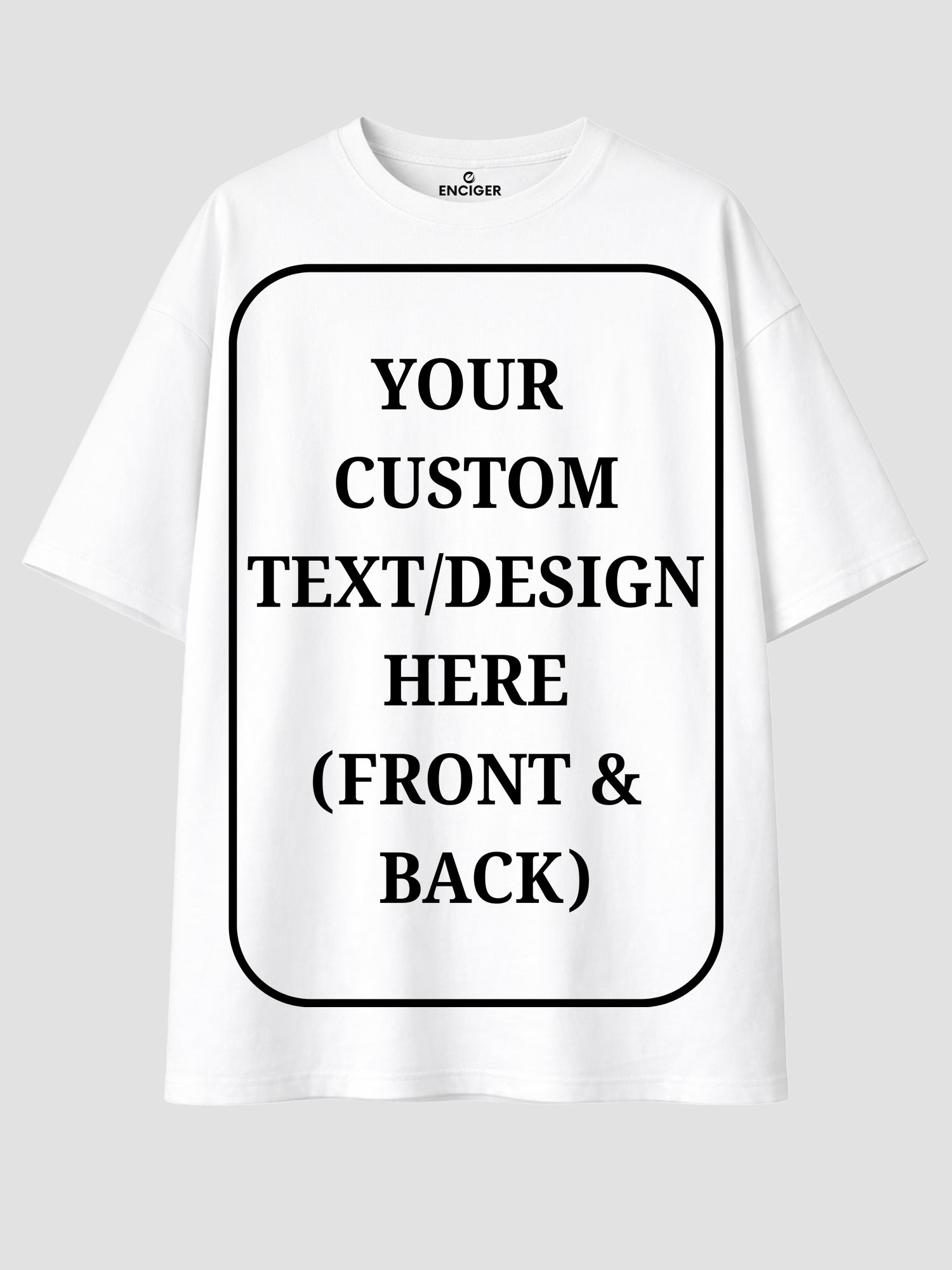 Women-Oversized-Custom-T-Shirt-Front-Back-Print-Tee-CTOW4-White