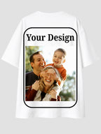 Men Oversized Custom T Shirt Front Back Print Cotton Drop Shoulder Tee