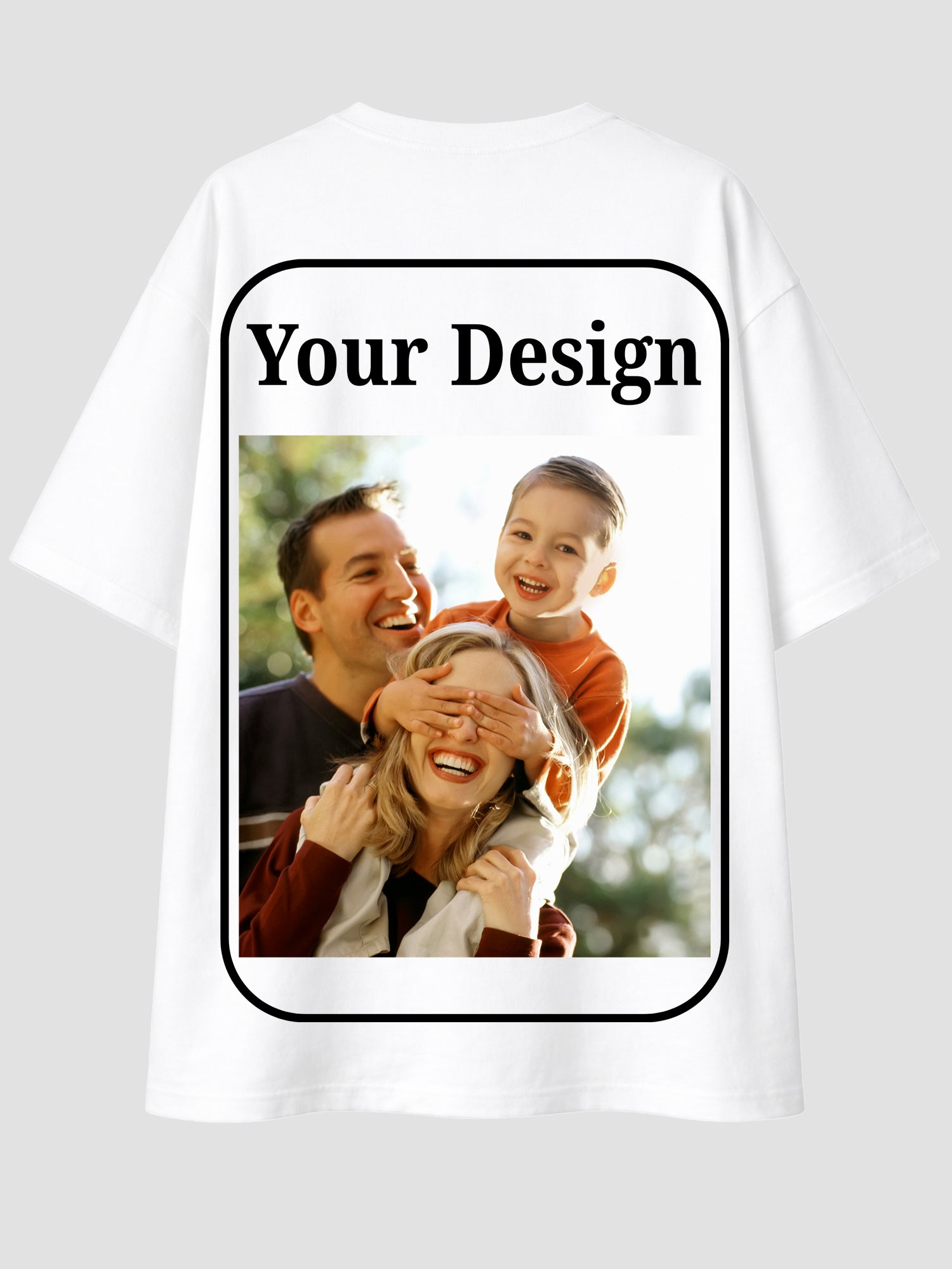 Men Oversized Custom T Shirt Front Back Print Cotton Drop Shoulder Tee