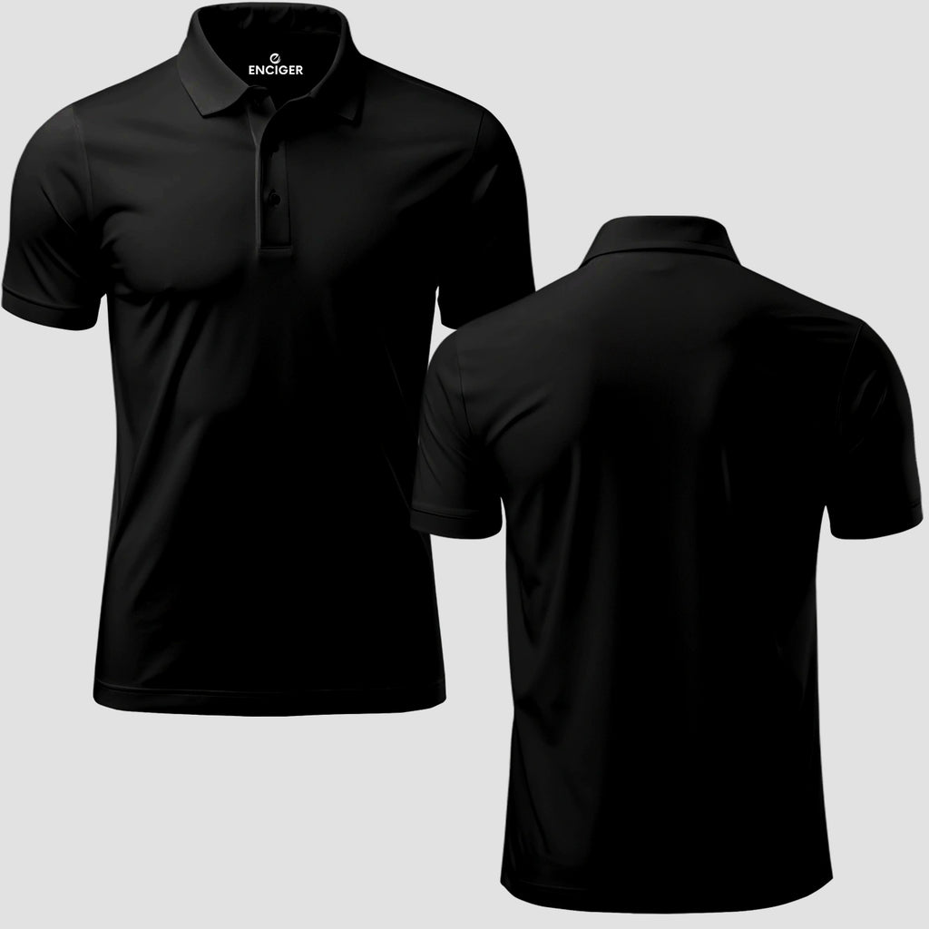 Men Custom Polo T Shirt with Front Back Print Premium Cotton Personalized Logo Text Design Tee