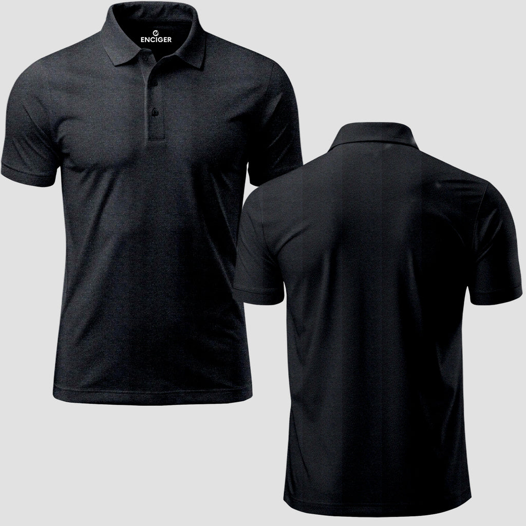 Men Custom Polo T Shirt with Front Back Print Premium Cotton Personalized Logo Text Design Tee