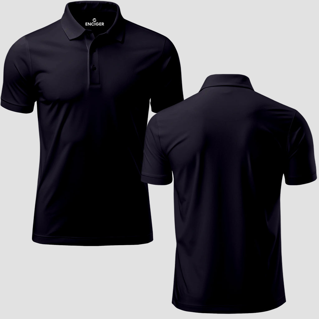 Men Custom Polo T Shirt with Front Back Print Premium Cotton Personalized Logo Text Design Tee