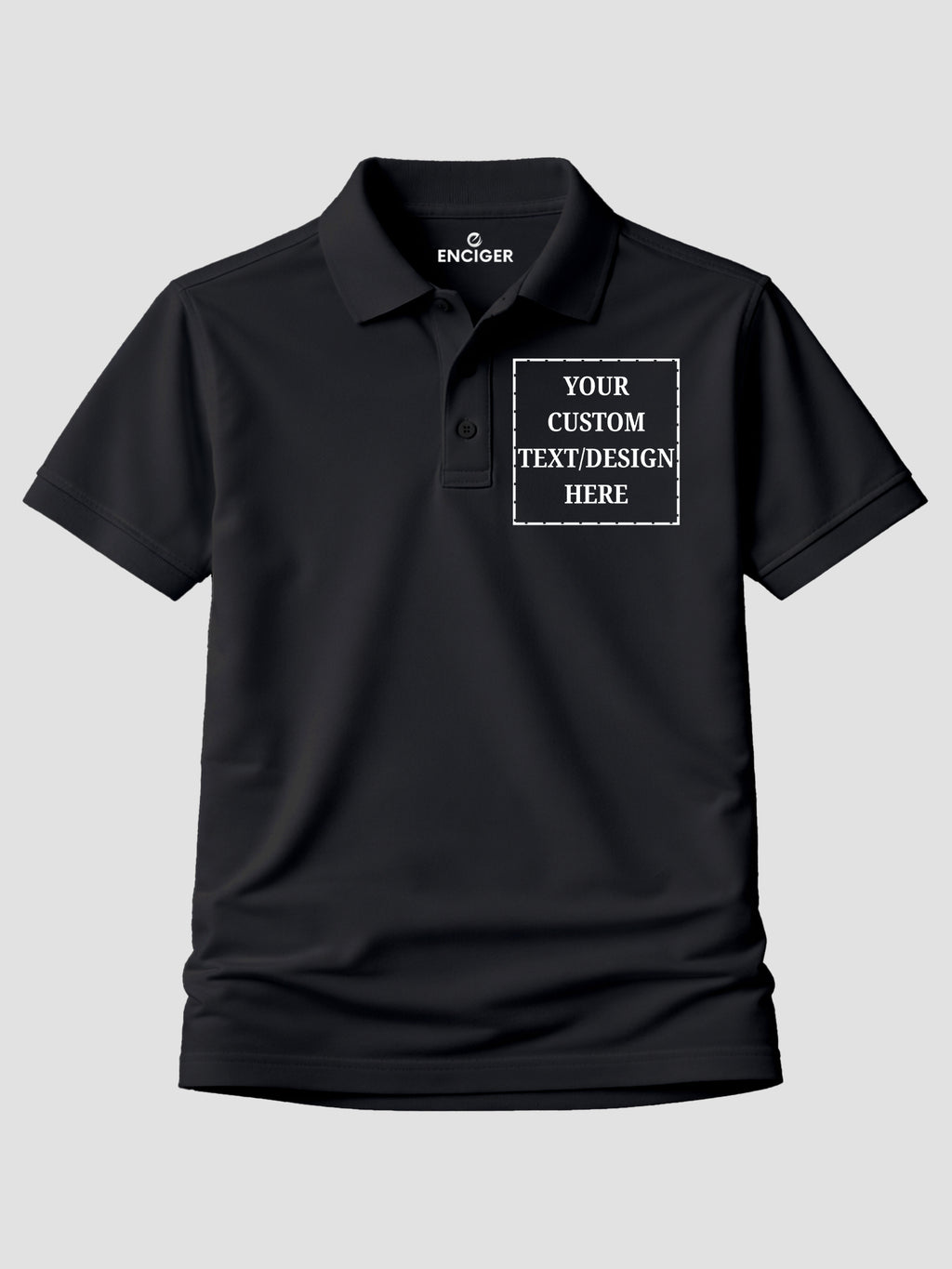 Men Custom Polo T Shirt Personalised Text Logo Print Tee