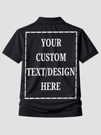 Men Custom Polo T Shirt Personalised Text Logo Print Tee