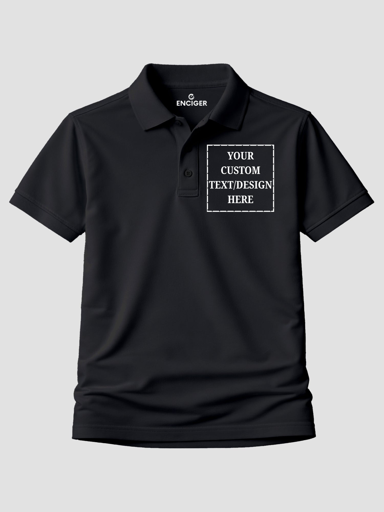Men Custom Polo T Shirt Personalised Text Logo Print Tee